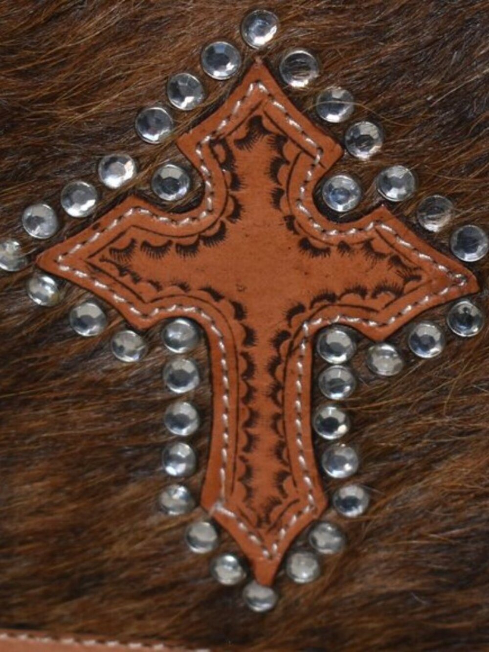 Montana Silversmiths Western Hair-On Hide Crossbody Fringe Bag - Picture 7 of 9